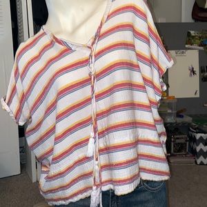 Hippie Bohemian Striped Flowy Short Small